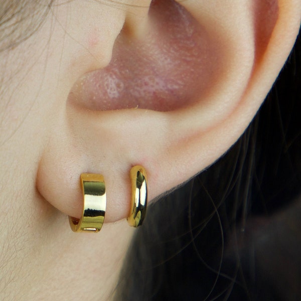 thick huggie hoop earrings, small huggie earrings, small hoop, hoop earrings, mini Hoops, gift for her, tiny hoop earrings