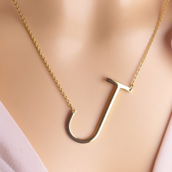 Big letter j necklace clearance