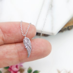 Dainty angel wing necklace-gold-silver-guardian angel Valentines day gift for her-gift for mom-Memorial gift Wing Necklace-single wing