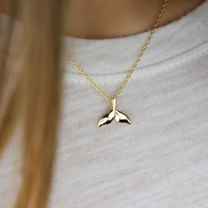 Mermaid tail Necklace 14k gold vermeil, sterling silver 925 mermaid tail Necklace, whale tail, dolphins tail, Gift idea, Holiday gift