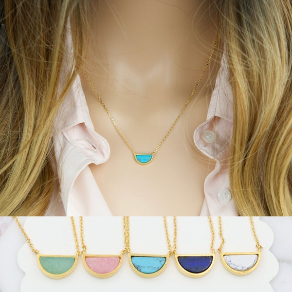 Half Circle Necklace Etsy