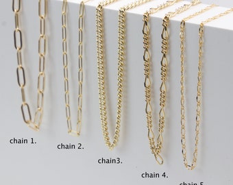 Simple chain necklace gold, layering necklace, link chain, curb chain, Figaro chain necklace, classic chain necklace, birthday present