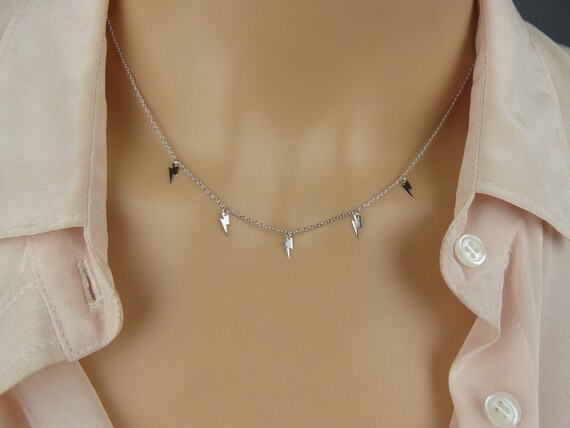 Lightning Bolt Dangle Necklace 