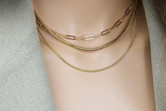 Round Snake Chain Necklace-thin Snake 