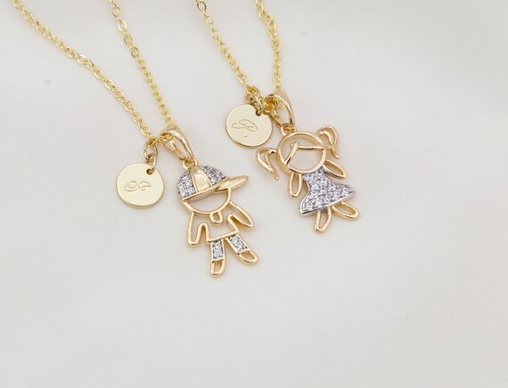 Boy Charm Necklace Girl Charm Necklace 