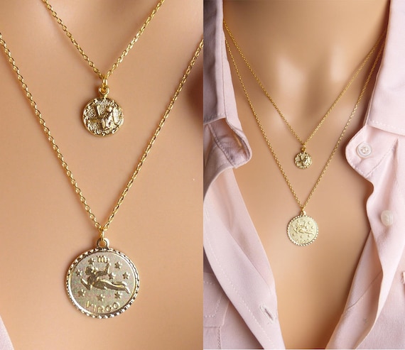 Zodiac coin 2024 pendant necklace