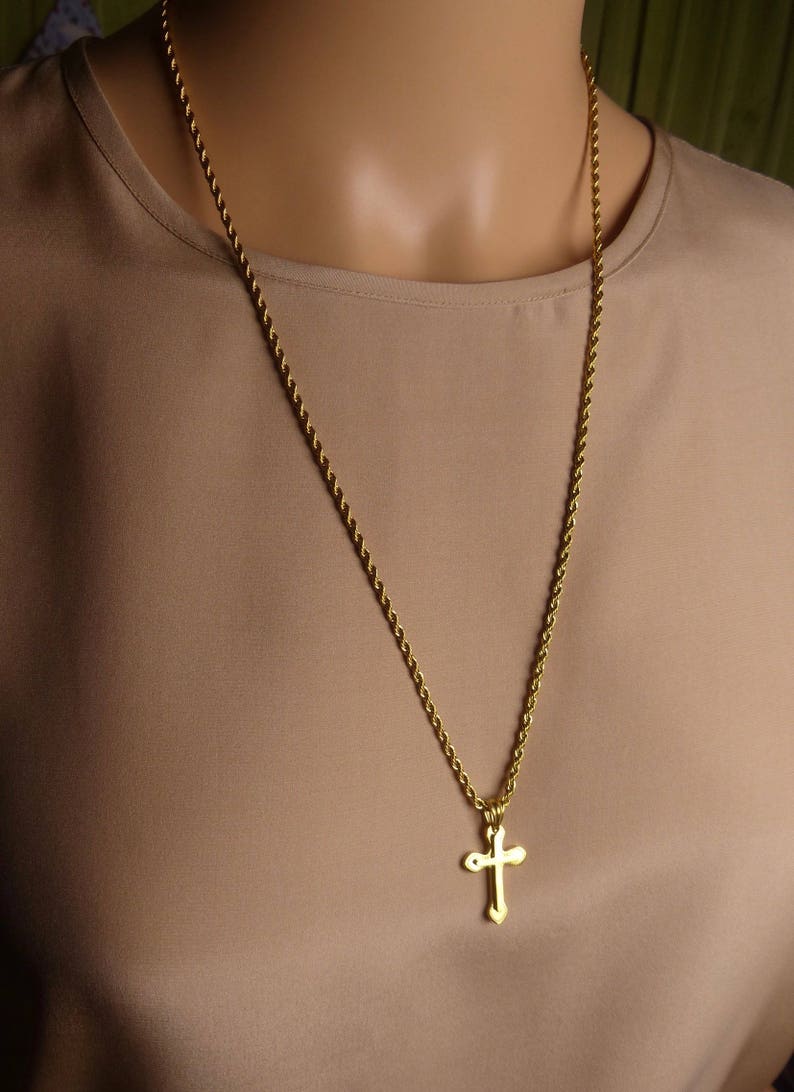 Necklace sale Gold Crucifix Cross necklace Religious Necklace Sale gold rope chain cross Necklace