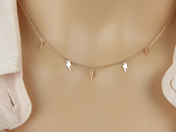 Lightning Bolt Dangle Necklace 