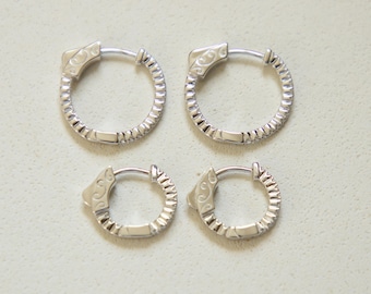 CZ Diamant Creolen, Gold Vermeil Sterling Silber, Minimalist Style