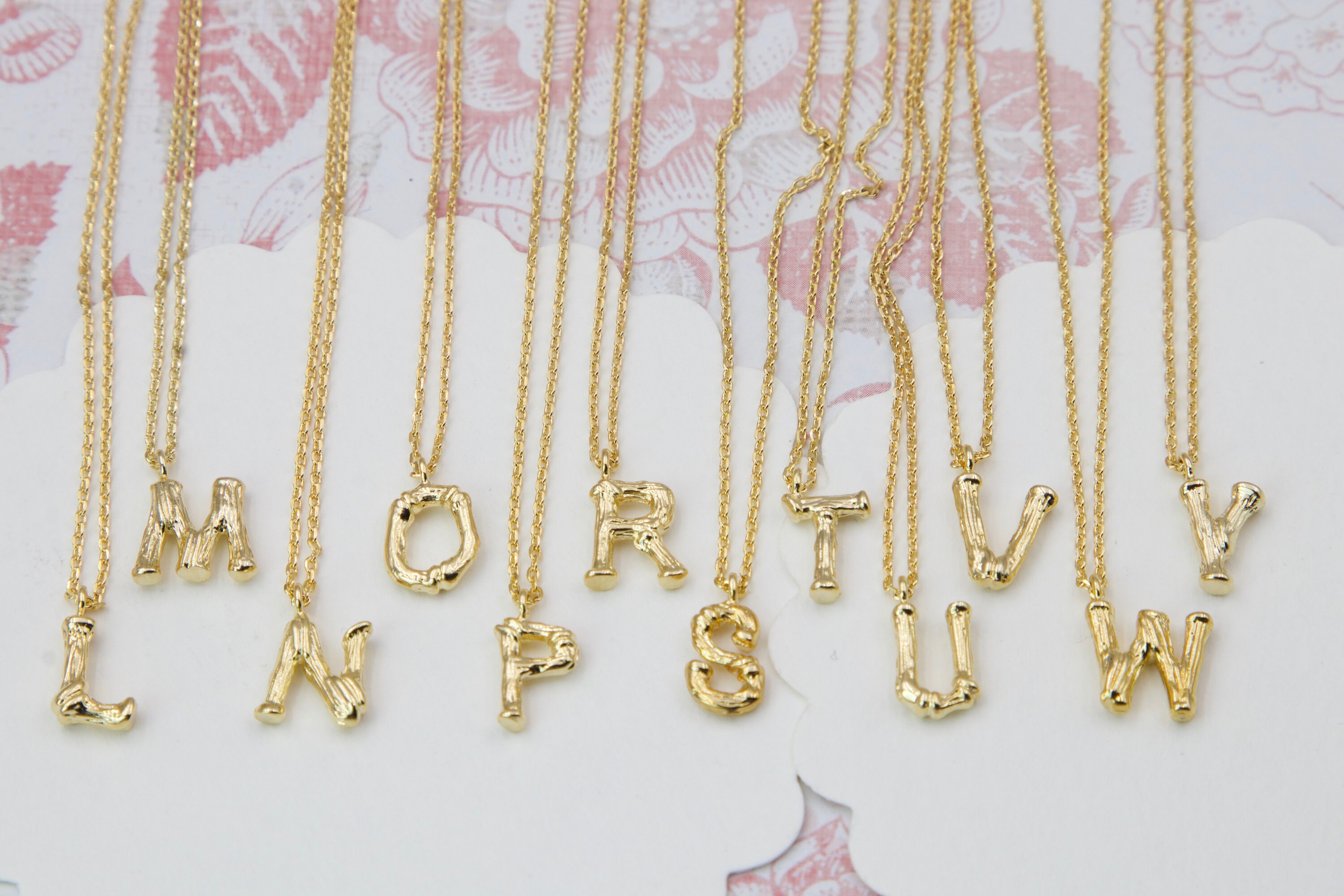 Initial Alphabet Letter Pendant Necklace personalized gold | Etsy