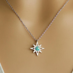 Gold Starburst opal necklace-Crescent moon opal necklace gold-star necklace silver-Opal jewelry-Dainty opal Necklace-celestial jewelry