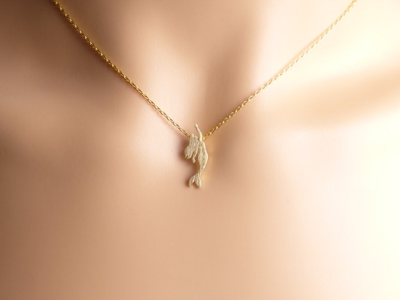 Mermaid Necklace,gold mermaid Necklace,kids Necklace,Gift idea,Christmas present, Holiday gift,choker, valentines day gift for little girl image 1