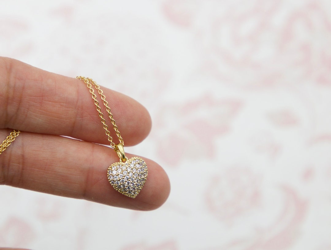 アクセサリー delivery heart necklace Lab-Created Ruby & White Lab-Created Sapphire Heart Necklace