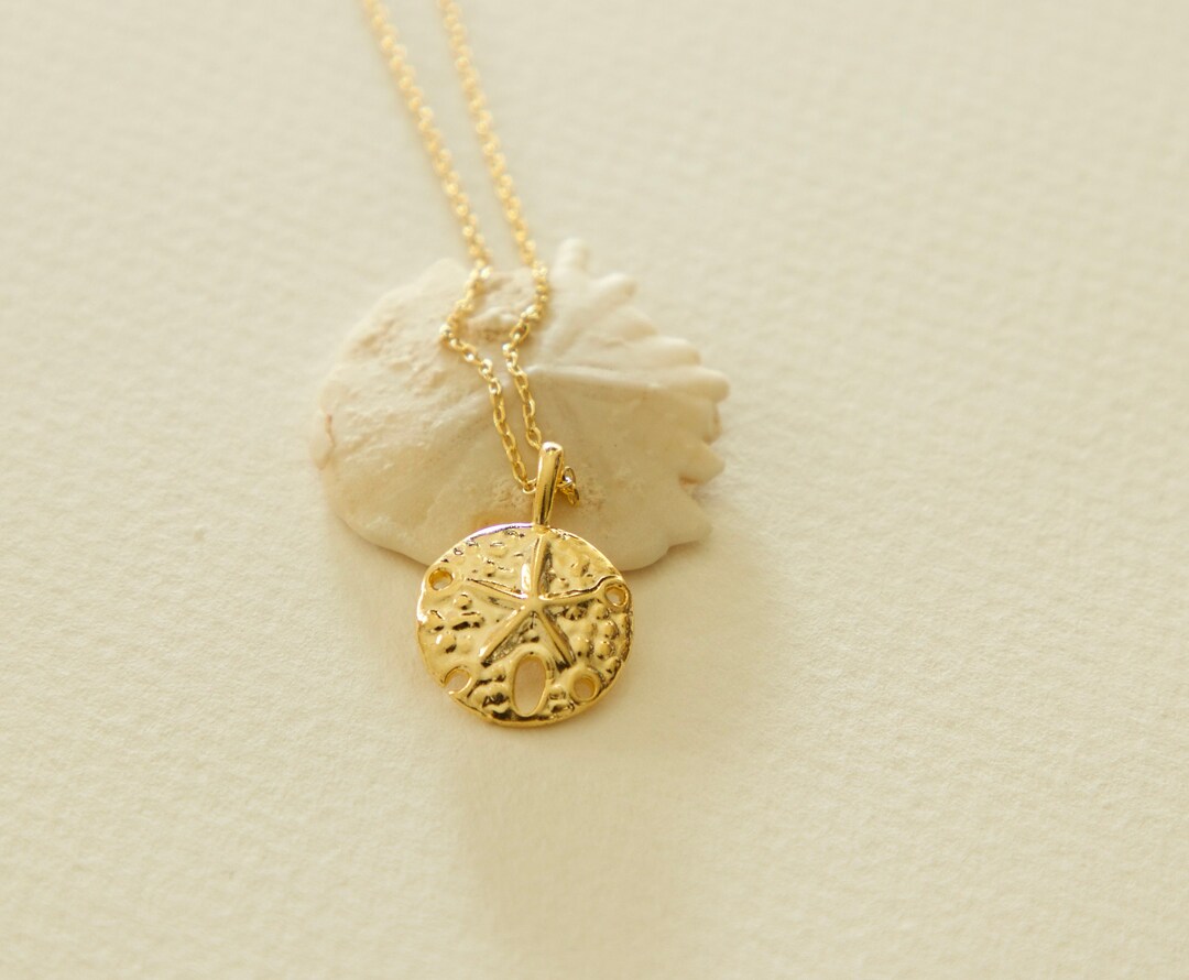 Sand Dollar Necklace Gold Dainty Sand Dollar Necklace for Beach Lovers ...