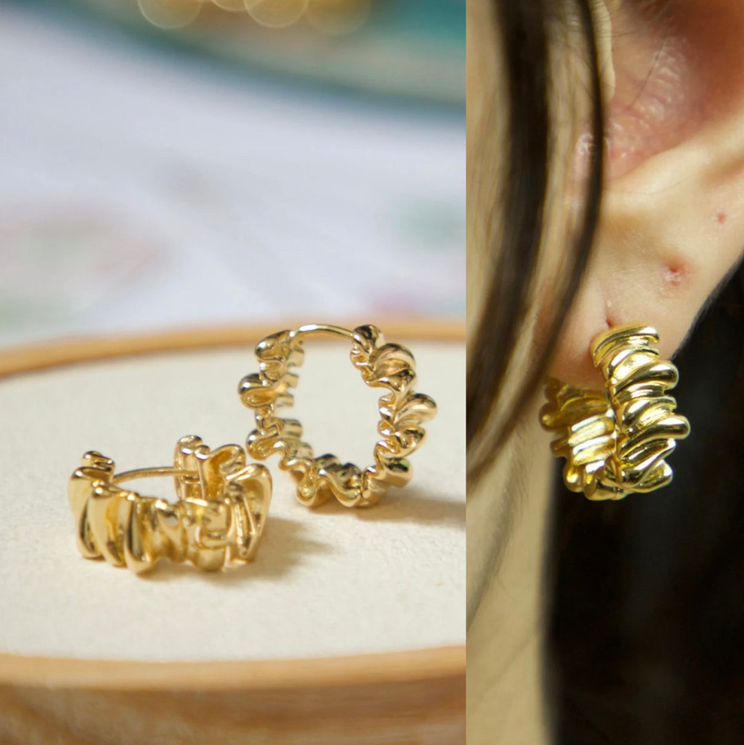 Chunky Hoop Earrings Gold-thick Hoop Earring Silver Chunky Hoops ...