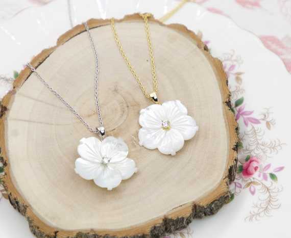 colour Blossom sun pendant, pink gold and grey mother-of-pearl