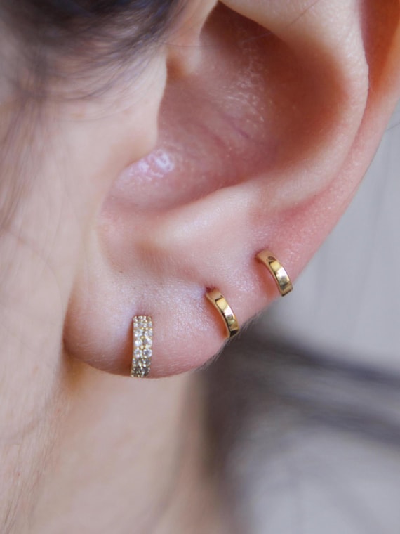 Dainty Trio Set of Tiny Stud Earrings, Mini Earrings Set,