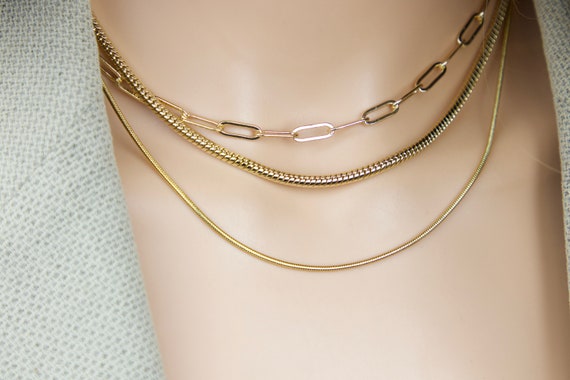 Round Snake Chain Necklace-thin Snake 