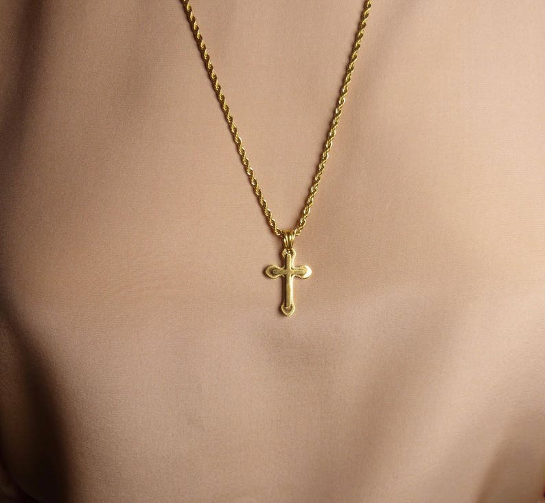Necklace sale Gold Crucifix Cross necklace Religious Necklace Sale gold rope chain cross Necklace