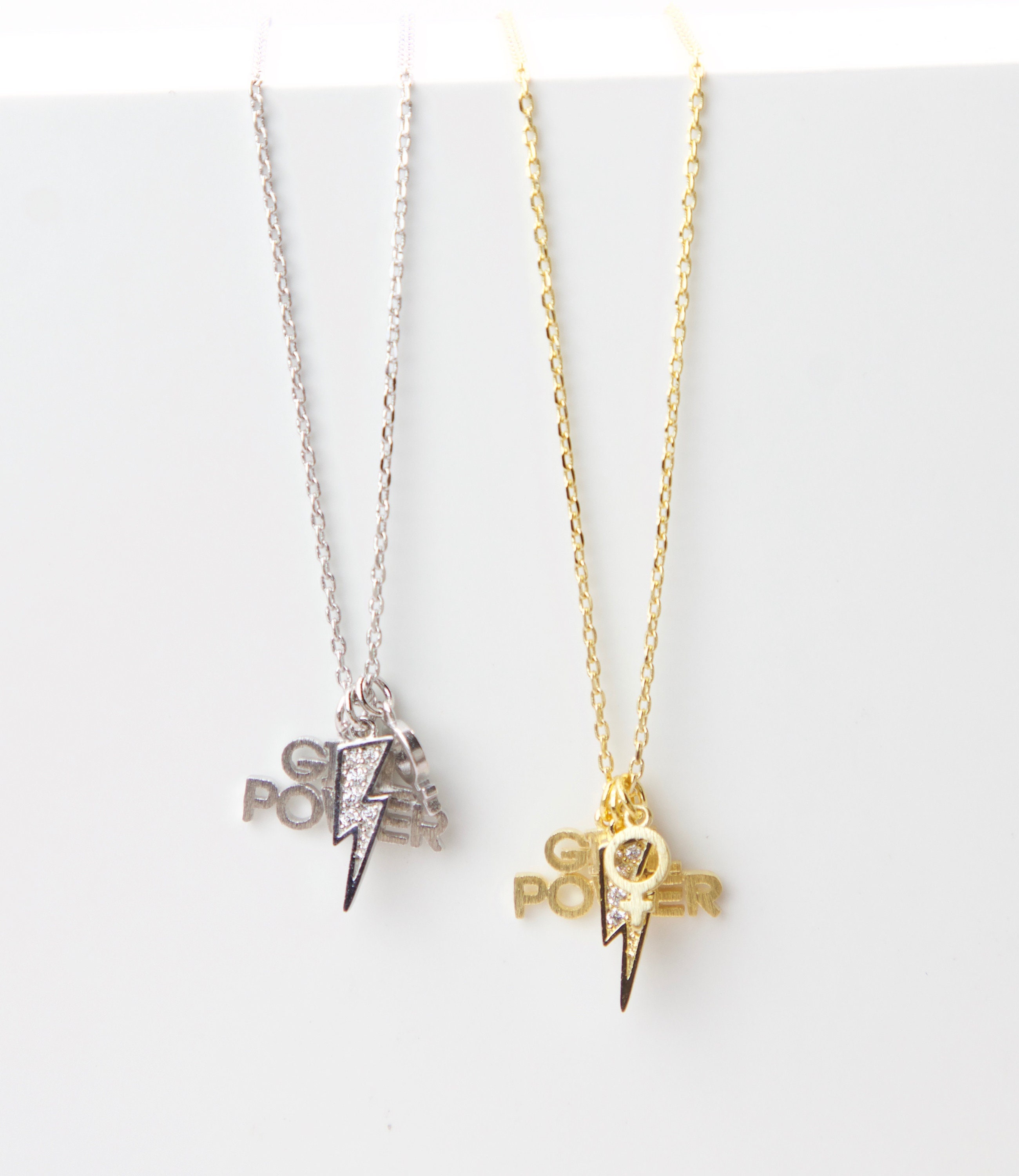 Girl Power Charm Necklace Female Empowerment Necklace Etsy