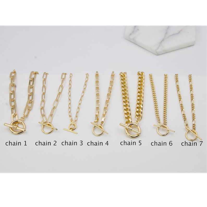 Toggle clasp necklace Toggle necklace gold layering | Etsy