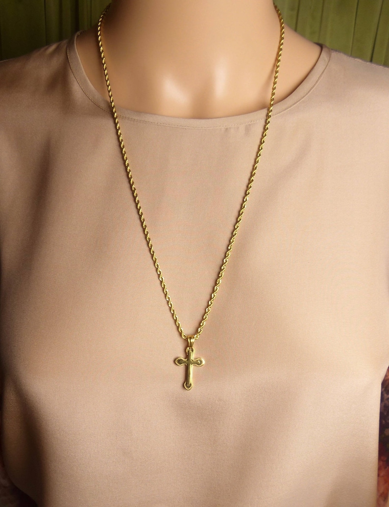 Necklace sale Gold Crucifix Cross necklace Religious Necklace Sale gold rope chain cross Necklace