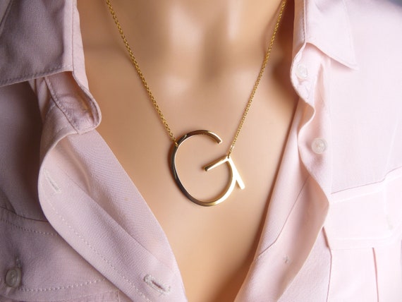 G Initial Necklace Rose Gold | Amorium – Amorium Jewelry