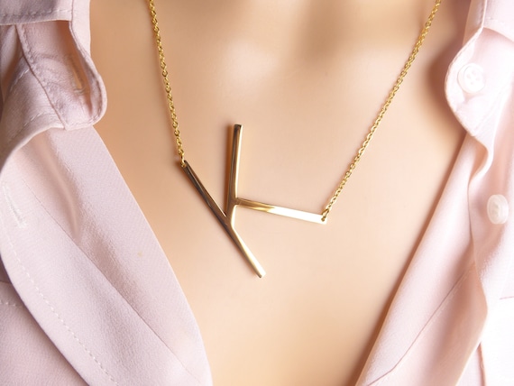 K Necklace Personalized Letter 