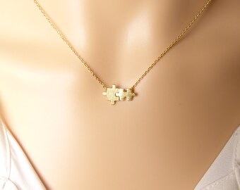 SALE, Puzzle pendant Necklace, Dainty Necklace, birthday present,Gift idea,graduation gifts,puzzle necklace