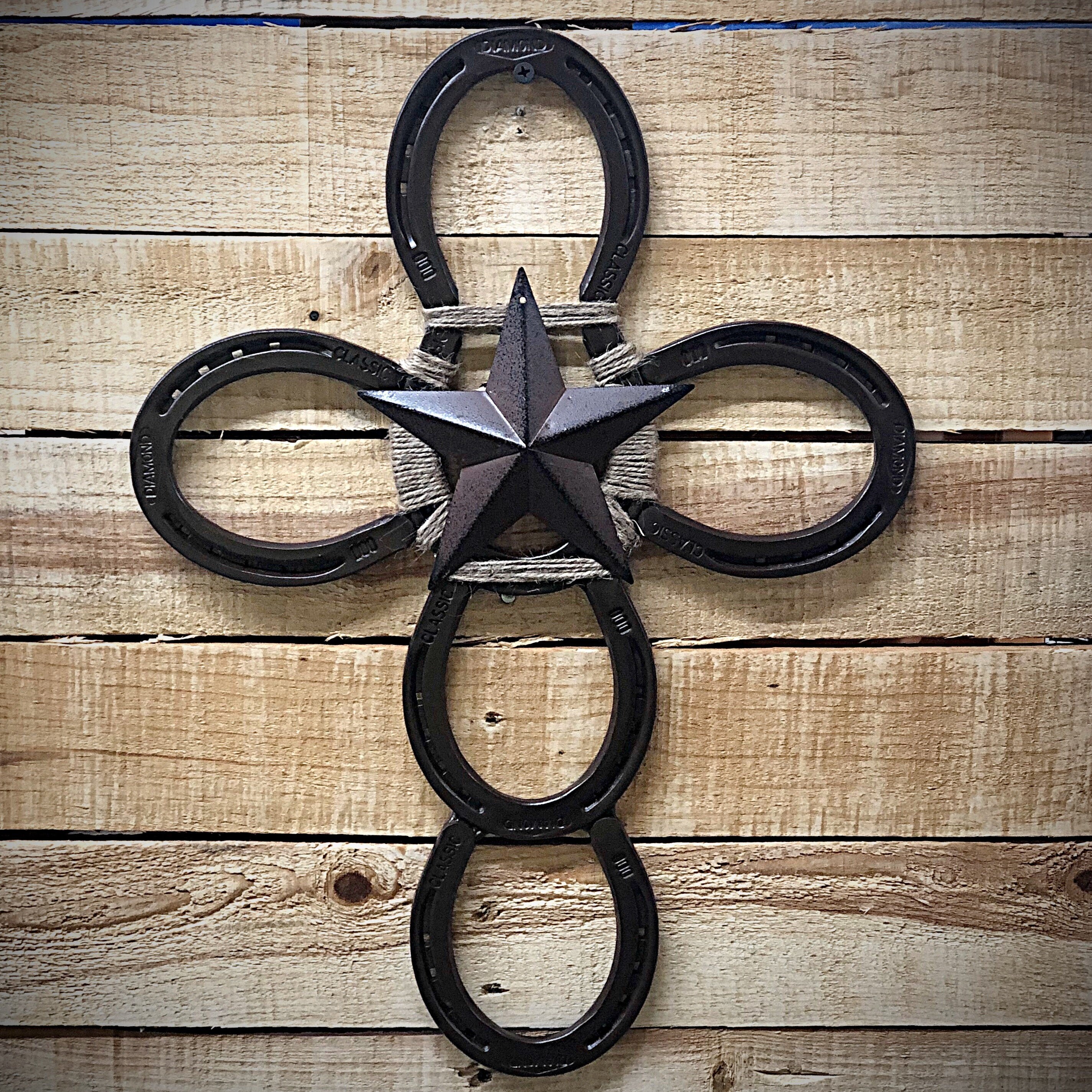 Rustic Horseshoe Star Wall Decor | Etsy