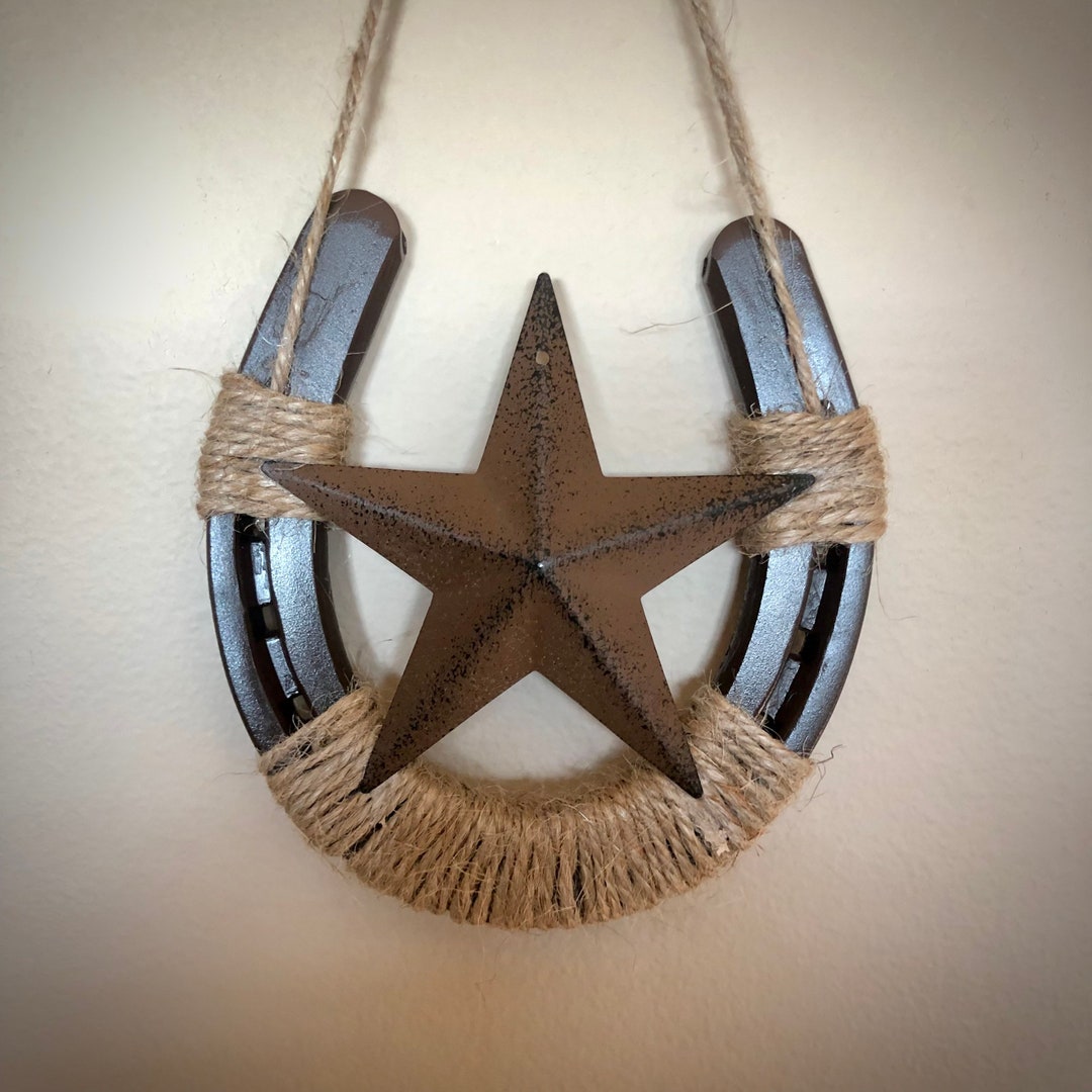 Horseshoe Wall Decor With Star Etsy
