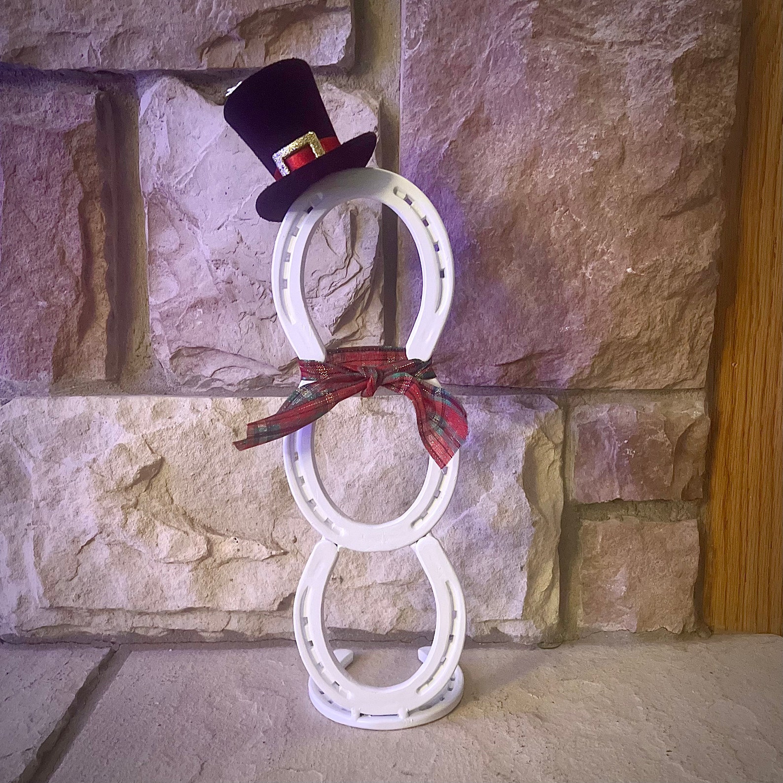 Horseshoe Snowman Holiday Decor Etsy