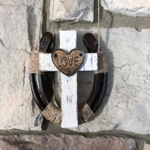 Horseshoe Wall Decor with Love Cross