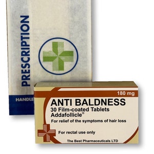 Anti Baldness Novelty Joke Pill Tablet Box - Fun Rude Xmas/Birthday Gift - Funny Prank Present