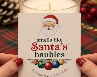 Étiquette/autocollant pour bougies de Noël - Cadeau de Noël - Cadeaux secrets pour le père Noël - Bougie non fournie - ÉTIQUETTE UNIQUEMENT
