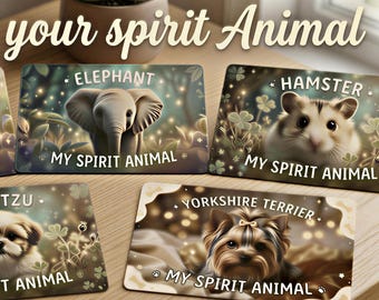 Carte en plastique Spirit Animal - Collection 1 - Souvenir amusant de nouveauté à collectionner - Finition brillante durable