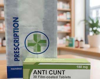 Anti Cunt Novelty Joke Pill Tablet Box - Fun Rude Xmas/Birthday Gift - Funny Prank Present