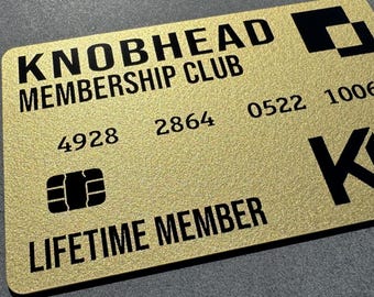 Membership Club Knobhead - Carte plastique fantaisie - Or métallique