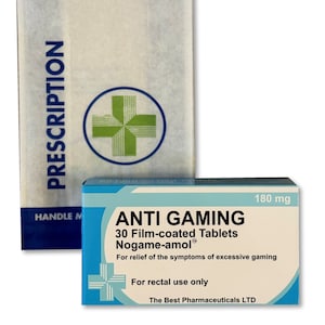 Anti Gaming Novelty Joke Pill Tablet Box - Fun Rude Xmas/Birthday Gift - Funny Prank Present