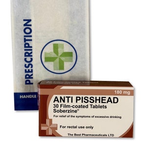 Anti Piss head Novelty Joke Pill Tablet Box - Fun Rude Xmas/Birthday Gift - Funny Prank Present