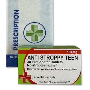 Anti Stroppy Teen Novelty Joke Pill Tablet Box - Fun Rude Xmas/Birthday Gift - Funny Prank Present