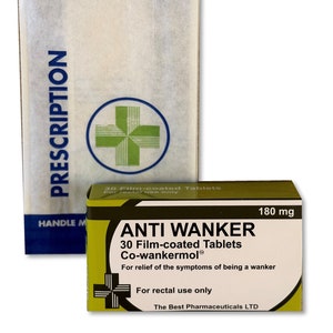 Anti Wanker Novelty Joke Pill Tablet Box - Fun Rude Xmas/Birthday Gift - Funny Prank Present