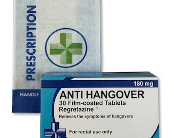 Anti Hangover Novelty Joke Pill Tablet Box - Fun Rude Xmas/Birthday Gift - Funny Prank Present
