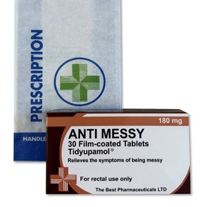 Anti Messy Novelty Joke Pill Tablet Box - Fun Rude Xmas/Birthday Gift - Funny Prank Present