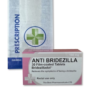 Anti Bridezilla Novelty Joke Pill Tablet Box - Fun Wedding Bride Hen Gift - Funny Prank Present