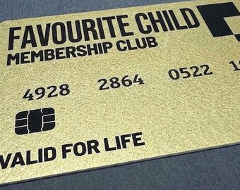 Club des enfants préférés - Carte fantaisie en plastique - Or métallisé