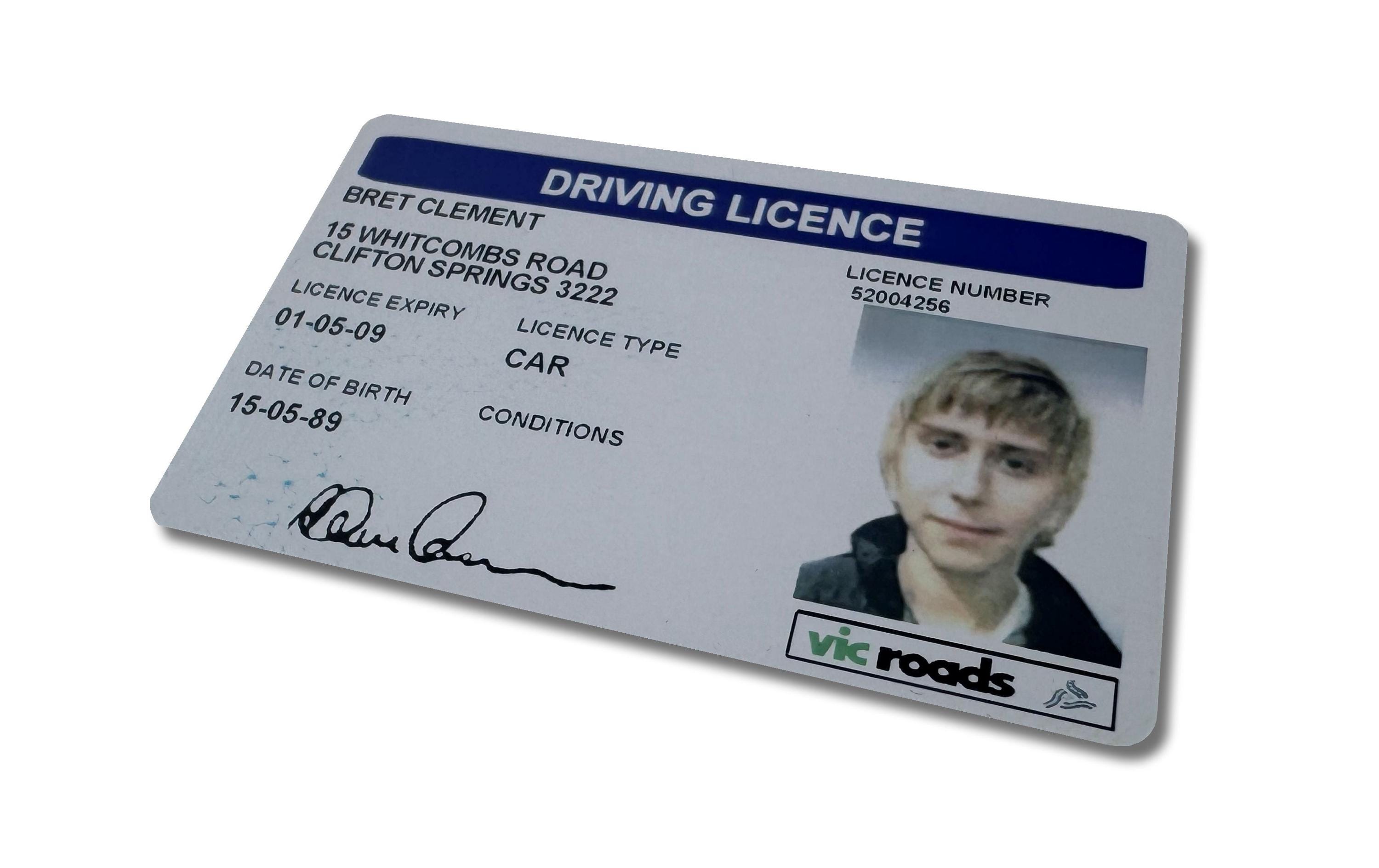 Jay AKA Bret Clement Inbetweeners Fake ID Driving License - Fun