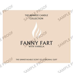 Etiqueta para vela "Mankee grosero y divertido" - Regalo de cumpleaños y Navidad - Yankee Candle NO incluida - SOLO ETIQUETA Fanny Fart