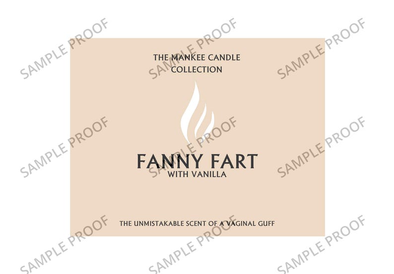 Etiqueta para vela "Mankee grosero y divertido" - Regalo de cumpleaños y Navidad - Yankee Candle NO incluida - SOLO ETIQUETA Fanny Fart