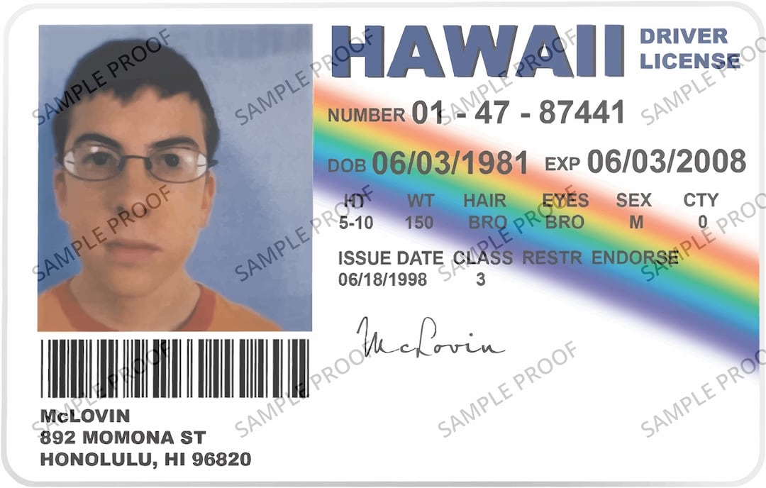 Mclovin ID Card PDF Fun License Film Prop Superbad PDF File Instant Mclovin ID Card PDF Fun License Film Prop Superbad PDF File Instant